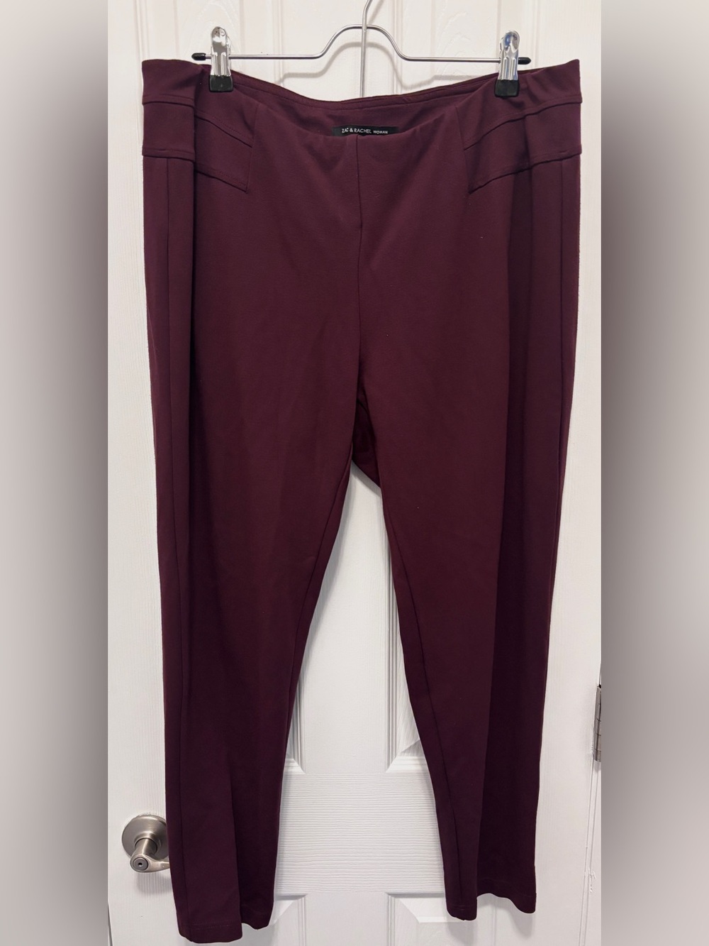 Zac & Rachel Straight-Leg Pants in Burgundy
